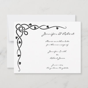 Black Celtic Knot Corner Vine Save the Date