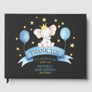 black chalk baby party elephant guest book