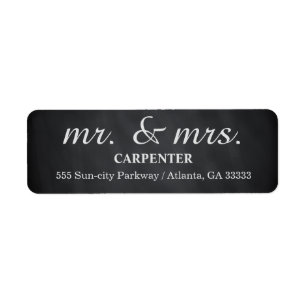 Black Chalk Board Mr. & Mrs. Return Address