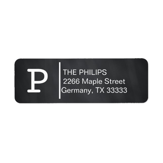 Black Chalkboard Custom Monogram (Front)