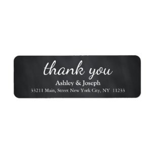 Black Chalkboard Custom Monogram Thank You