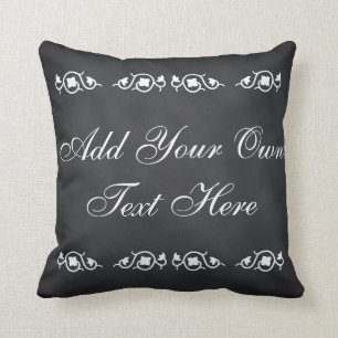 Black Chalkboard Custom Motivational Quote Throw Pillow