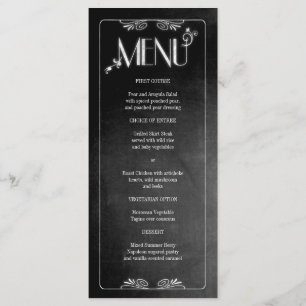 Black Chalkboard Elegant Slim Dinner Menu