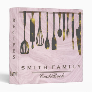 Black Chalkboard Family Recipe Cookbook 3 Ring Bin Binder