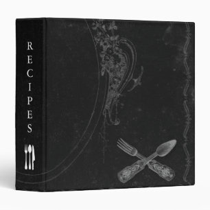 Black Chalkboard Family Recipe Cookbook 3 Ring Bin Binder
