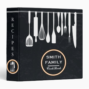 Black Chalkboard Family Recipe Cookbook Binder