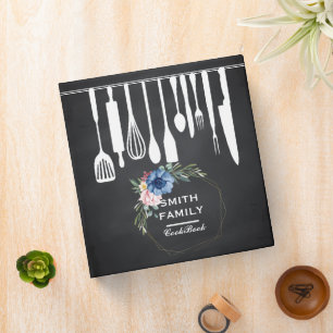 Black Chalkboard Family Recipe Cookbook Binder
