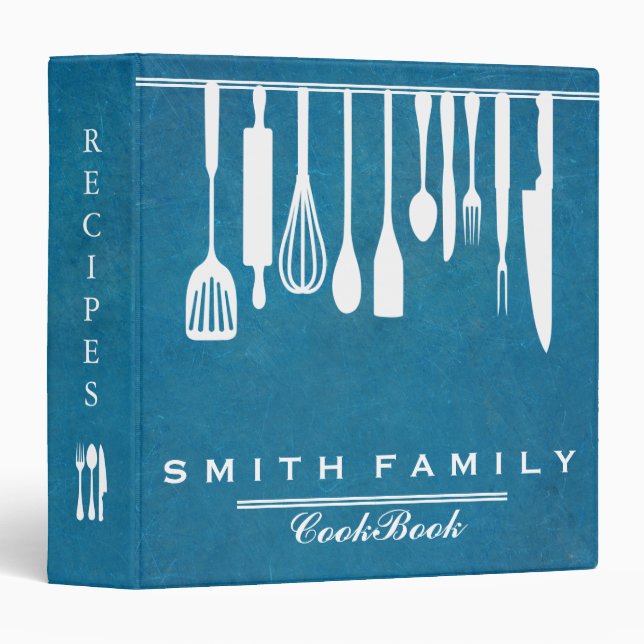 Black Chalkboard Family Recipe Cookbook Binder (Front/Spine)