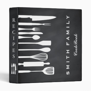 Black Chalkboard Family Recipe Cookbook Binder