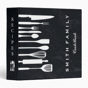 Black Chalkboard Family Recipe Cookbook Binder