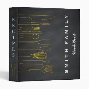 Black Chalkboard Family Recipe Cookbook Binder