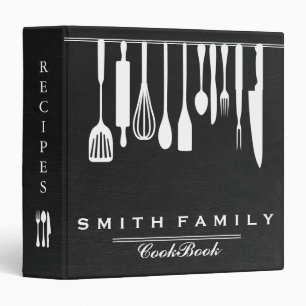 Black Chalkboard Family Recipe Cookbook Binder