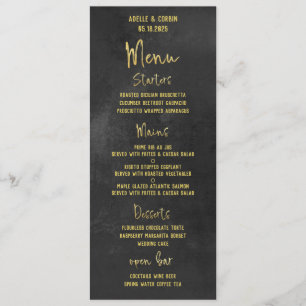 Black Chalkboard & Gold Fancy Calligraphy Script Menu