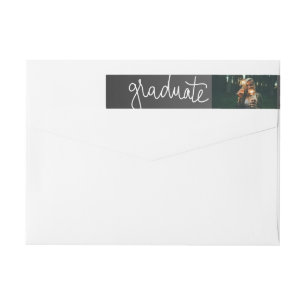 Black Chalkboard Graduate Typography Photo Wrap Around Label