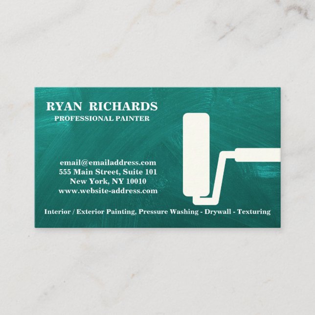 Black Chalkboard House Painting Business Card (Front)