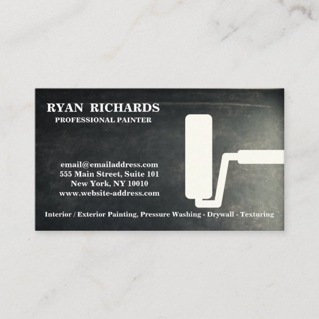 Black Chalkboard House Painting Business Card (Front)