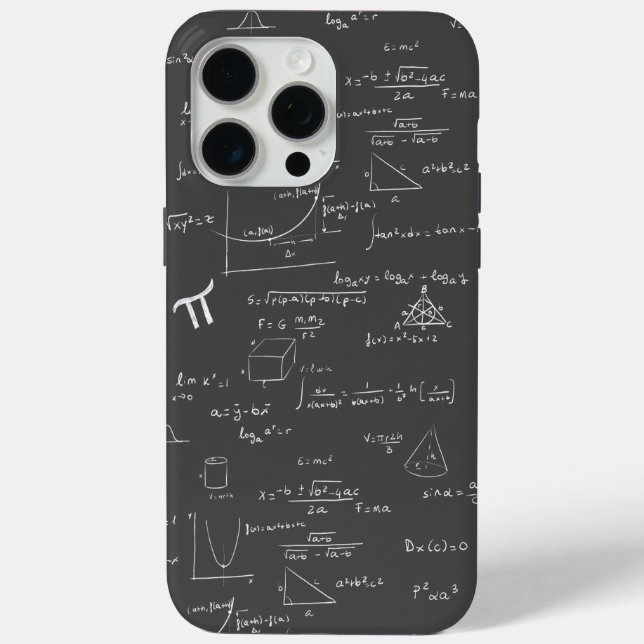 Black Chalkboard Math Equations Formulas Graphics Case-Mate iPhone Case (Back)