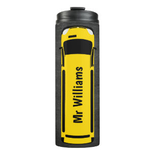 Black Chalkboard School Bus Thermal Tumbler