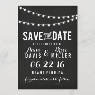 Black Chalkboard Summer String Light Save The Date
