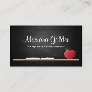 Black Chalkboard Teacher's Business Card