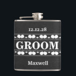 Black Chalkboard The Groomsman Wedding Hip Flask<br><div class="desc">This is Black Chalkboard Groomsman Modern Flask.  This flask feature is a Black Chalkboard background. It is Fully customizable. It is a unique gift that's perfect for weddings,  birthdays,  and special events.</div>