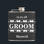 Black Chalkboard The Groomsman Wedding Hip Flask<br><div class="desc">This is Black Chalkboard Groomsman Modern Flask.  This flask feature is a Black Chalkboard background. It is Fully customizable. It is a unique gift that's perfect for weddings,  birthdays,  and special events.</div>