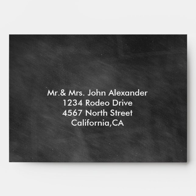 Black Chalkboard Wedding Invite Envelopes (Front)