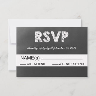Black Chalkboard Wedding RSVP Card