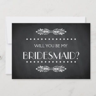 Black ChalkBoard Will you be my Bridesmaid Invitation