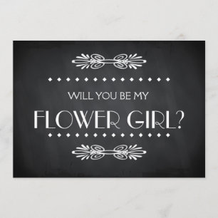 Black ChalkBoard Will you be my Flowergirl Invitation