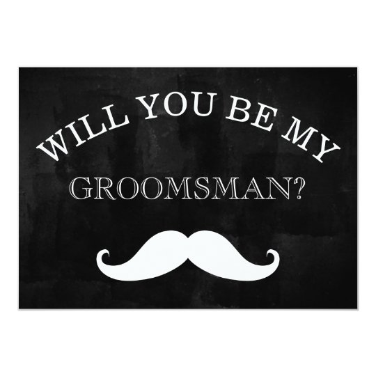 Black Chalkboard Will You Be My Groomsman Card