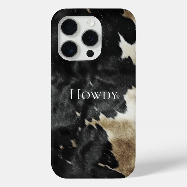 Black Champagne Gold Cowboy Cowgirl Cowhide   Case-Mate iPhone Case (Back)