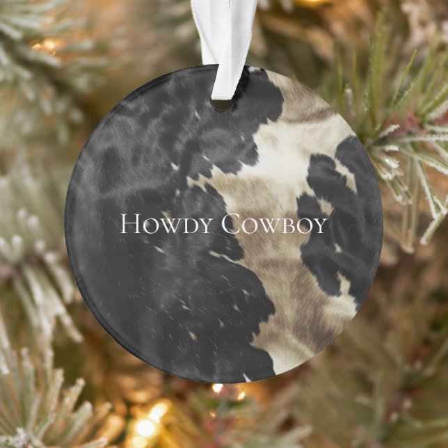 Black Champagne Gold Cowhide   Ornament (Tree)