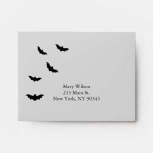 Black Chandelier and Bats RSVP Envelope
