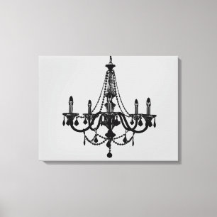 Black Chandelier Canvas Print