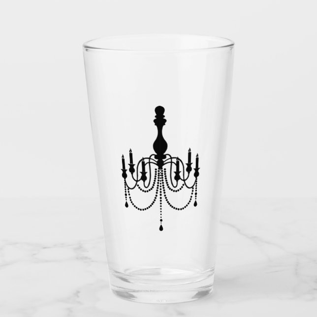 Black chandelier print glass (Front)