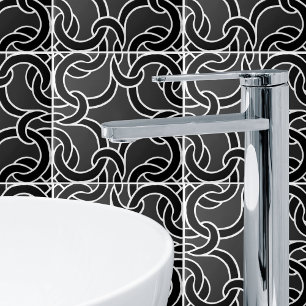Black & Charcoal Celtic Knot Seamless Pattern Tile