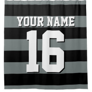 Black Charcoal Sports Jersey Preppy Stripe