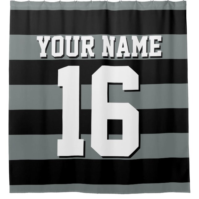 Black Charcoal Sports Jersey Preppy Stripe (Front)