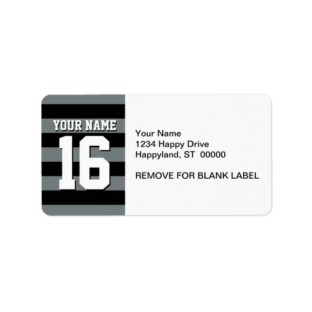 Black Charcoal Team Jersey Preppy Stripe Label (Front)