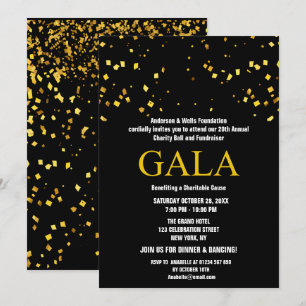 Black Charity Ball Corporate Fundraising Party Invitation