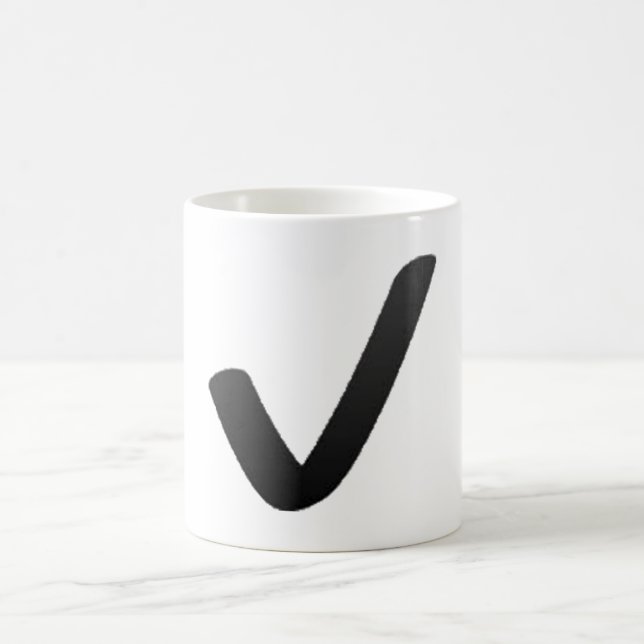 Black Check Mark - Emoji Coffee Mug (Center)