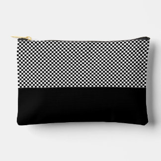 Black check pattern small pouch