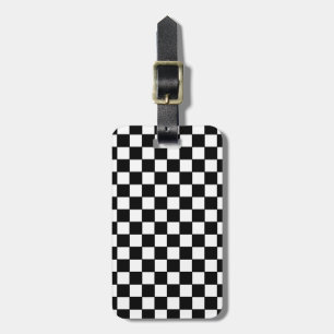 black check patterns luggage tag