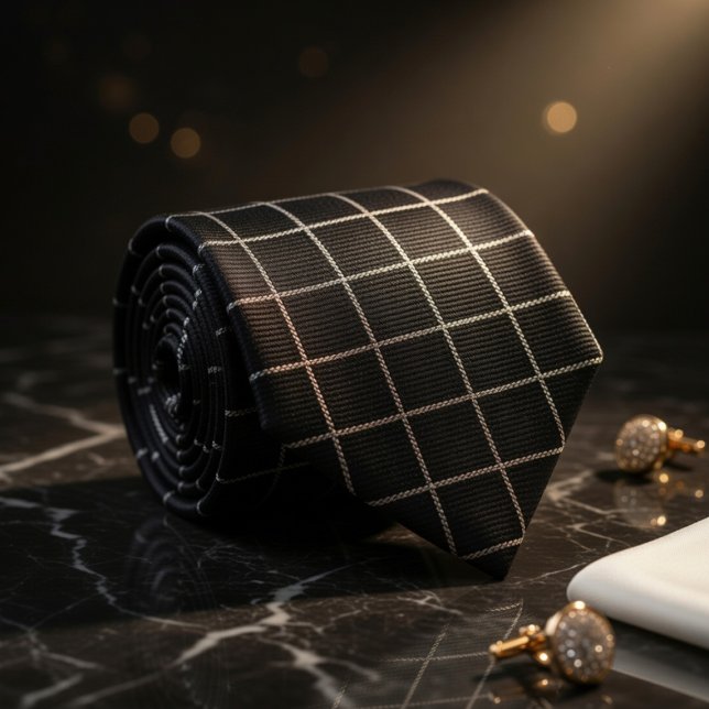 Black Checkered  Tie (Creator Uploaded)