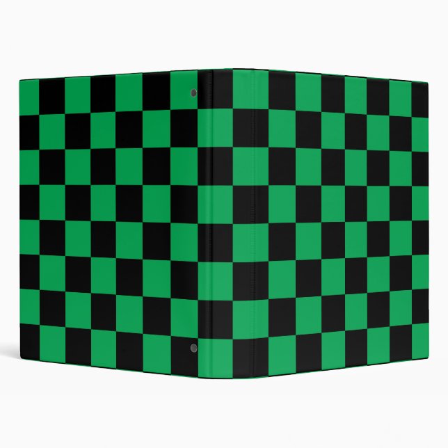 Black checkers on green background binder (Background)