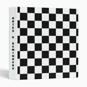 Black Checkers White Spine Template Binder