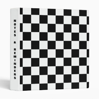 Black Checkers White Spine Template Binder
