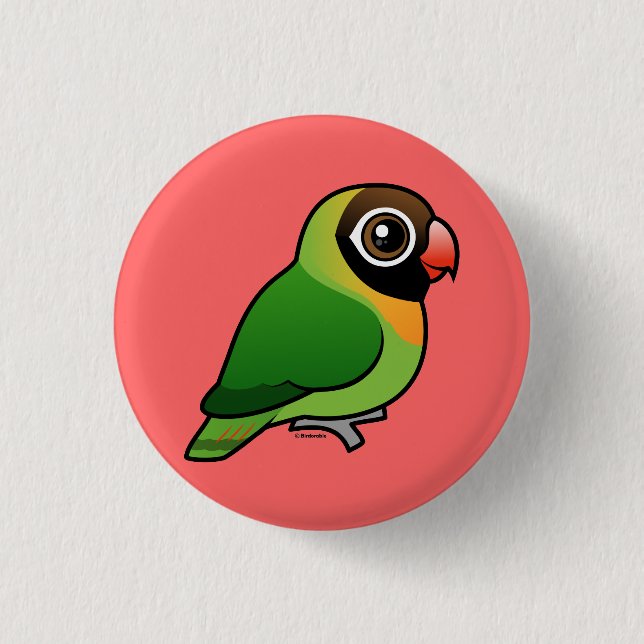 Black-cheeked Lovebird 1 Inch Round Button (Front)