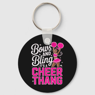 Black Cheerleader Bows Cheer Melanin Cheerleading Keychain